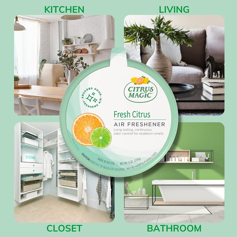 Citrus Magic Odor Absorbing Solid Air Freshener, Fresh Citrus, 8-Ounce, Pack of 6 - Image 4